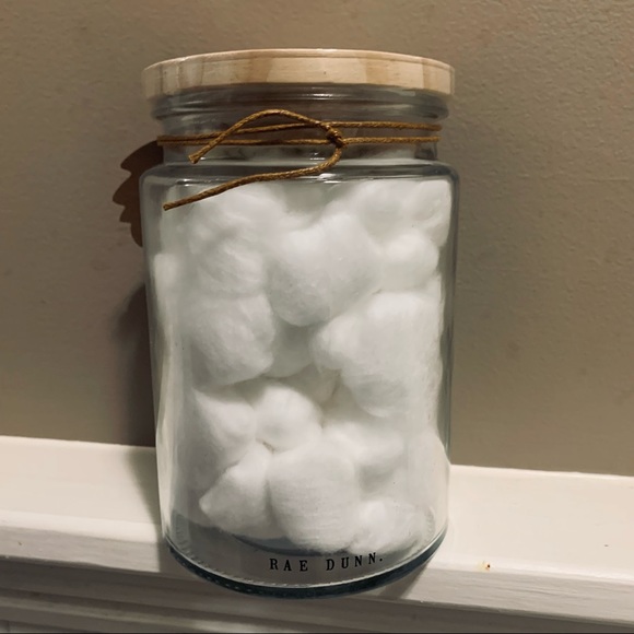 NWT Rae Dunn “BLESSED” 5.5in Glass Jar/Storage Canister Filled w/ Cotton Balls. - Picture 5 of 7